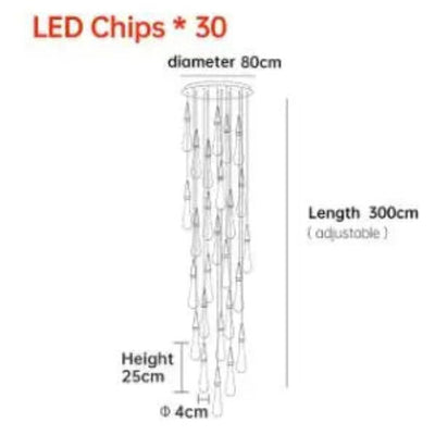Lustre Créatif en Cristal en Forme de Goutte D'eau Dorée Rotatif
