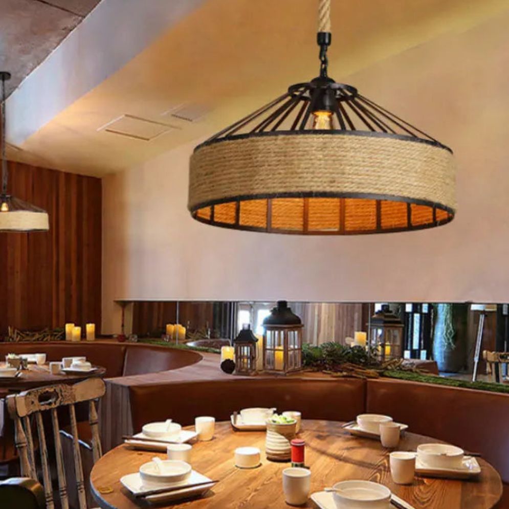 Lustre Restaurant Américain Minimaliste Rétro Créatif Métal - Lumiine