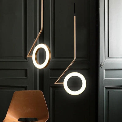Lustre Design à Led Allongé en Métal Style Luxury Hang
