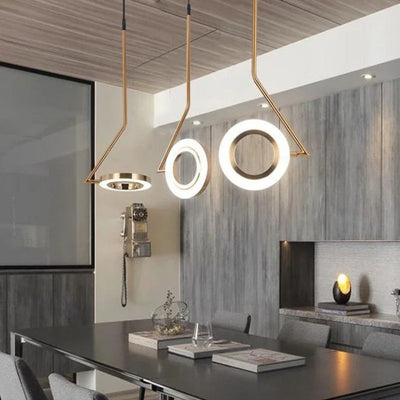 Lustre Design à Led Allongé en Métal Style Luxury Hang