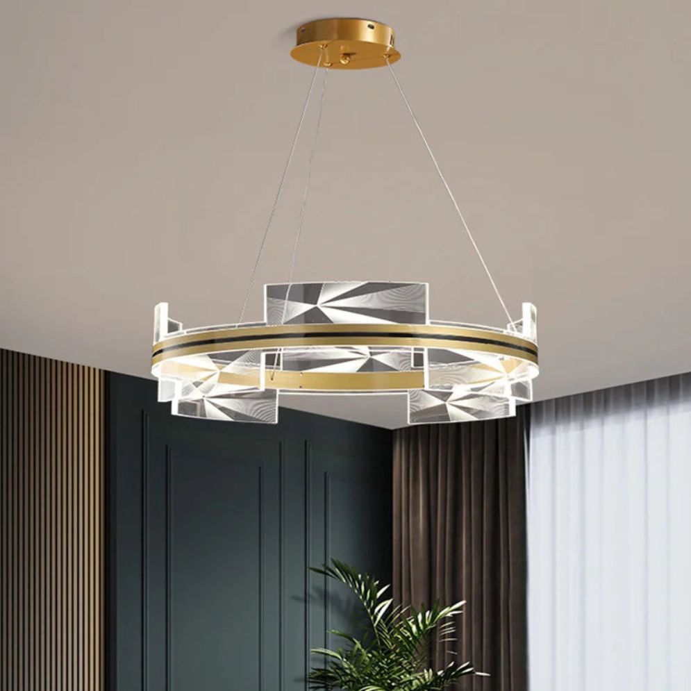 Lustre Design à LED Branches en Métal et Lampes en Verre Lindsey - Lumiine