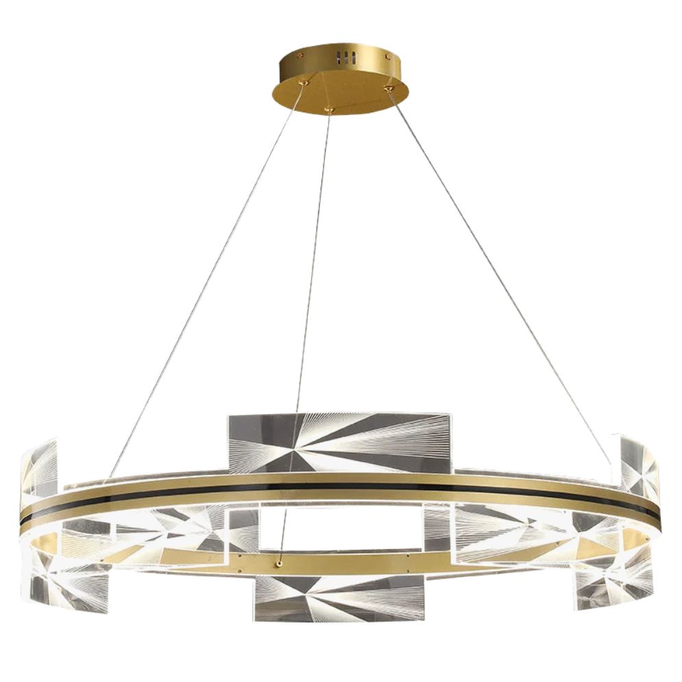 Lustre Design à LED Branches en Métal et Lampes en Verre Lindsey - Lumiine