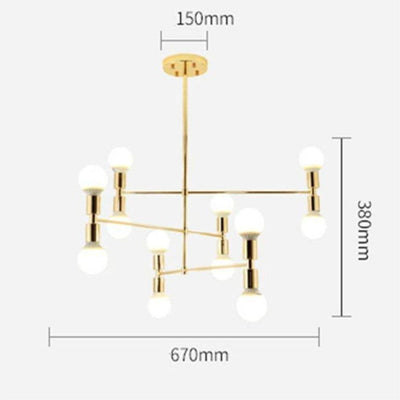 Lustre Design avec Branches Dorées et Boules en Verre Vertigo - Lumiine