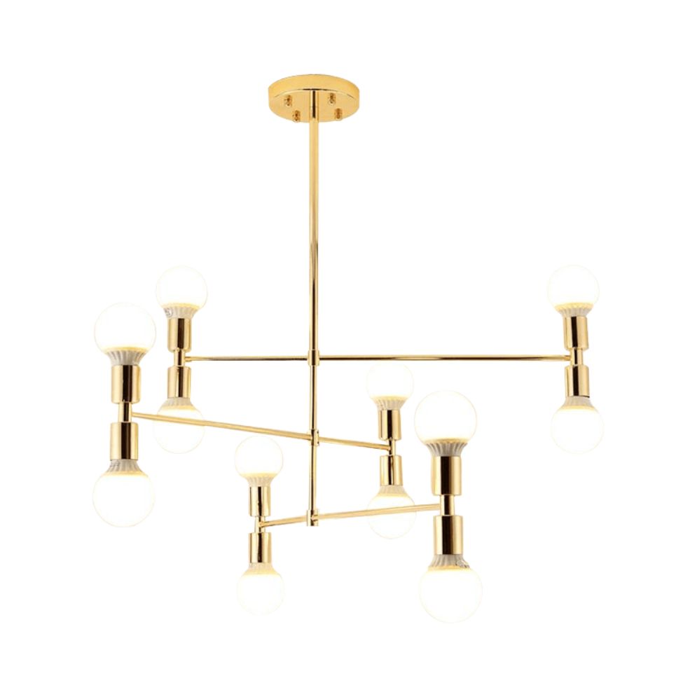 Lustre Design avec Branches Dorées et Boules en Verre Vertigo - Lumiine