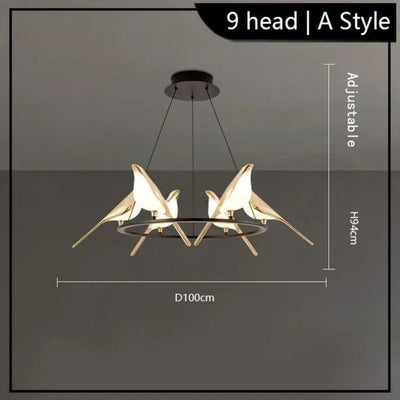 Lustre Design Forme D’oiseau Décoration Intérieure Moderne - Lumiine