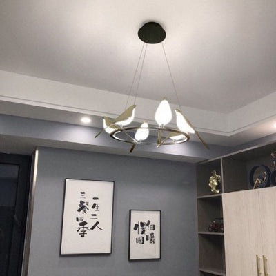 Lustre Design Forme D’oiseau Décoration Intérieure Moderne - Lumiine