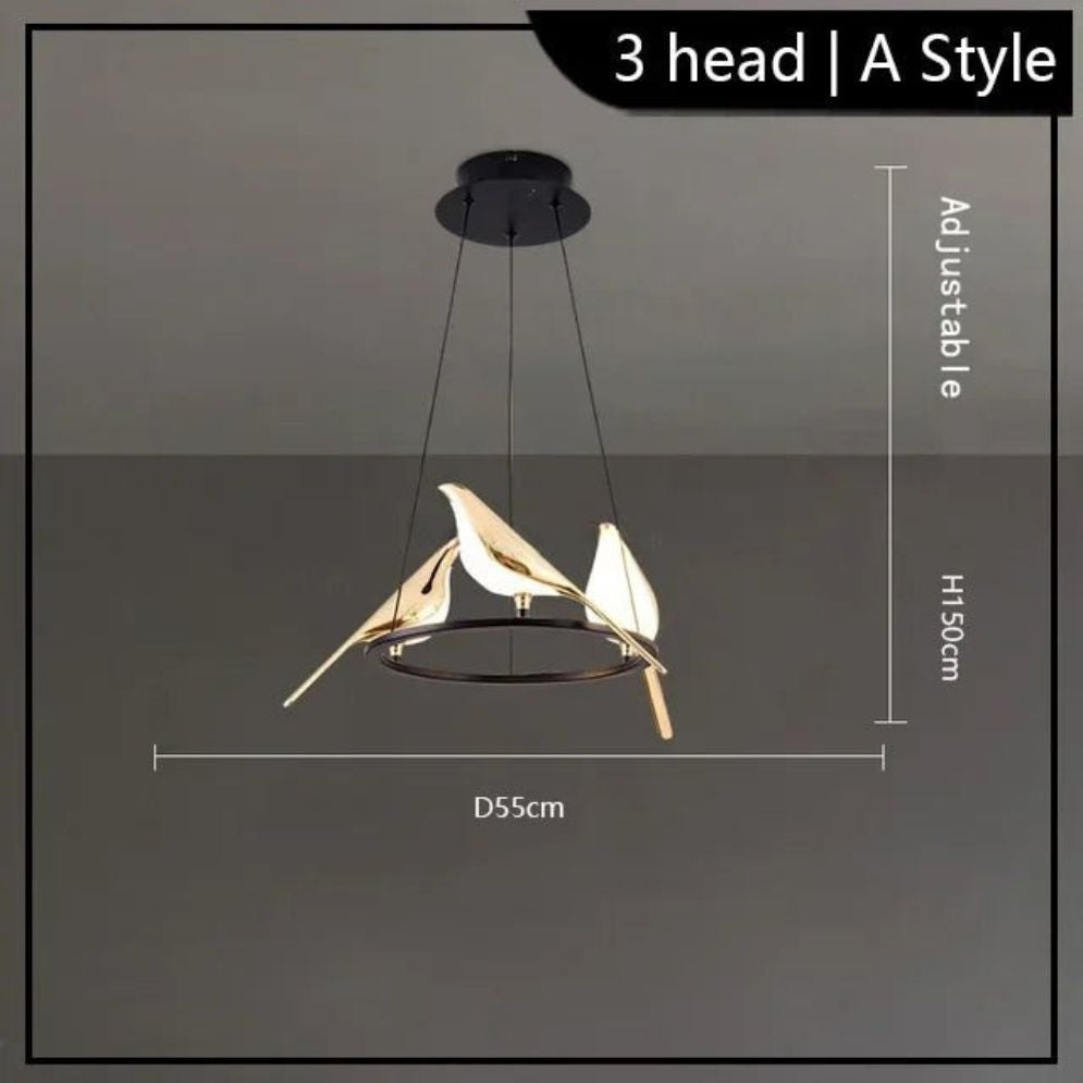 Lustre Design Forme D’oiseau Décoration Intérieure Moderne - Lumiine