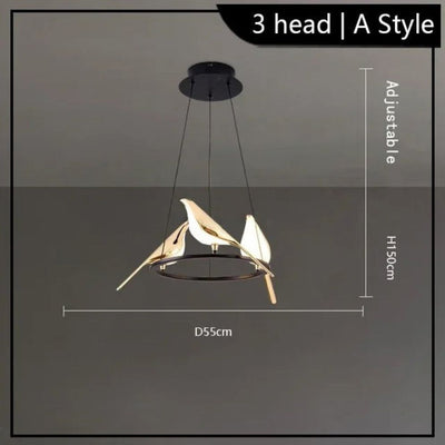 Lustre Design Forme D’oiseau Décoration Intérieure Moderne - Lumiine