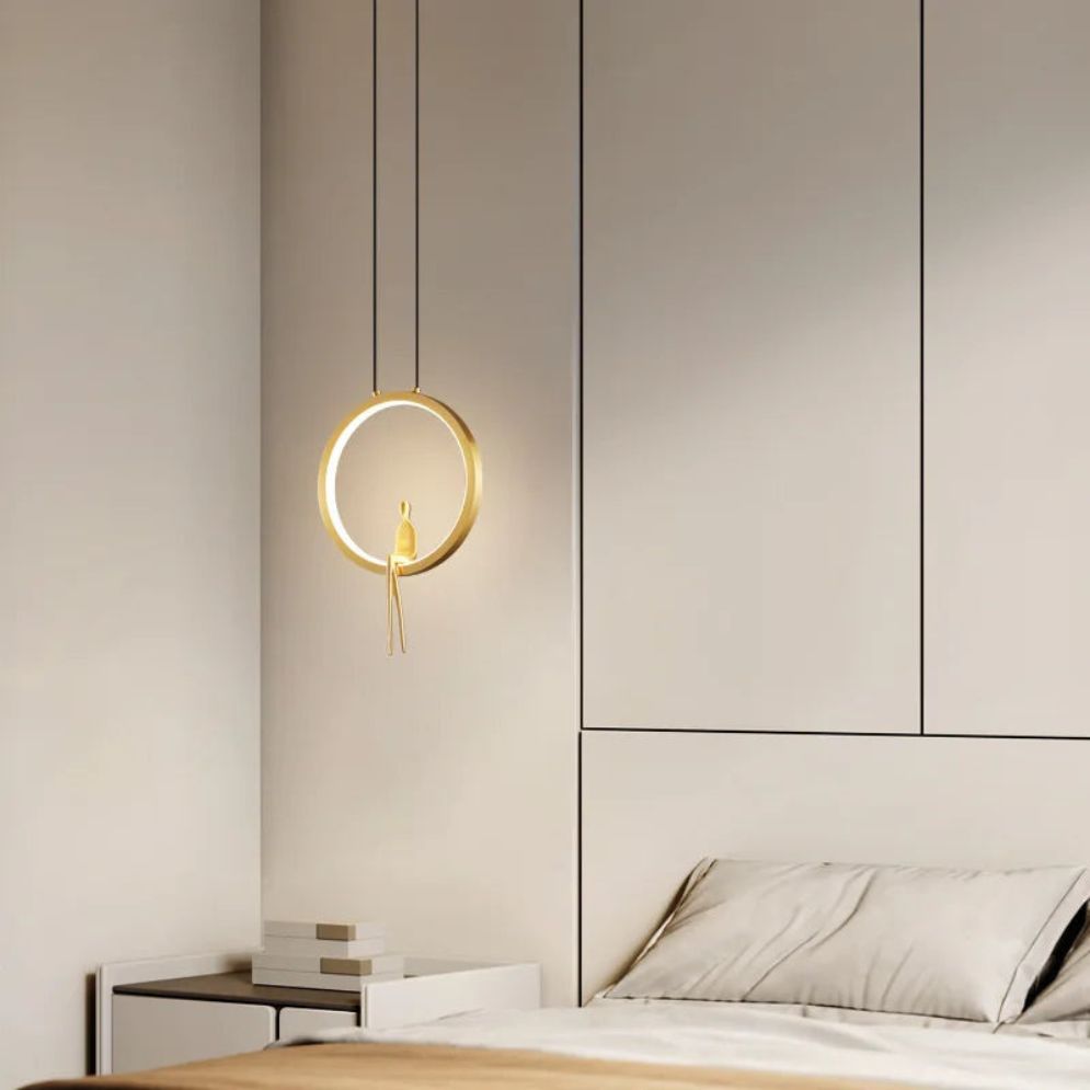 Lustre Design et Minimaliste Doré et Formes Circulaires Zev - Lumiine