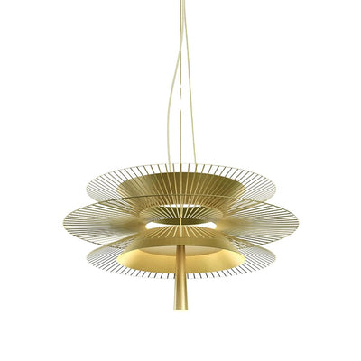 Lustre Design à Led avec Anneaux en Métal Noir ou Doré Luxury - Lumiine