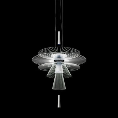 Lustre Design à Led avec Anneaux en Métal Noir ou Doré Luxury - Lumiine