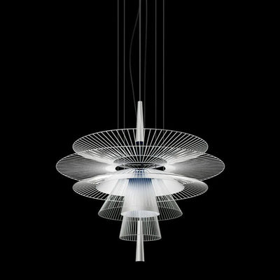Lustre Design à Led avec Anneaux en Métal Noir ou Doré Luxury - Lumiine