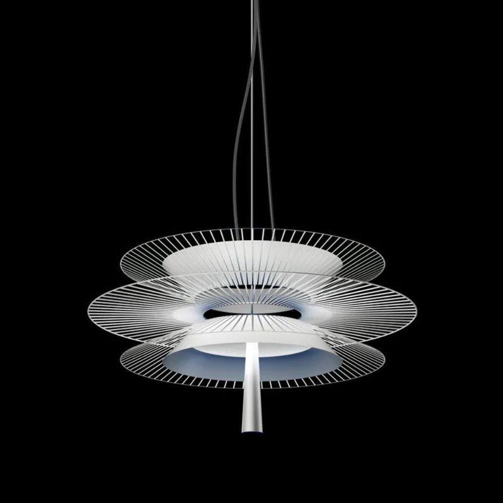 Lustre Design à Led avec Anneaux en Métal Noir ou Doré Luxury - Lumiine