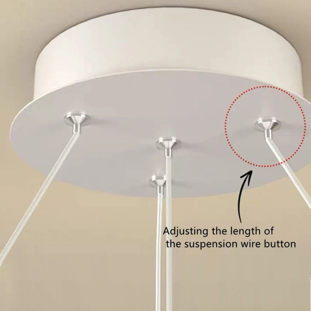 Lustre Design Led Circulaire en Métal Noir Romane - Lumiine