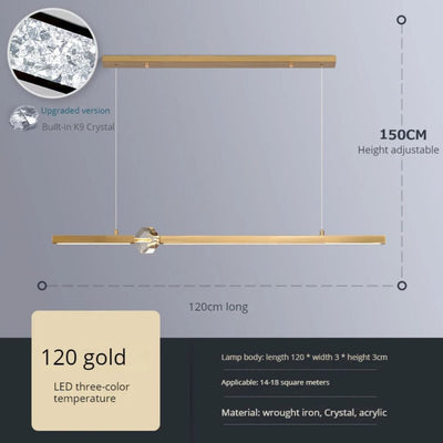 Lustre Design à Led Doré avec Boule en Cristal Luxury - Lumiine