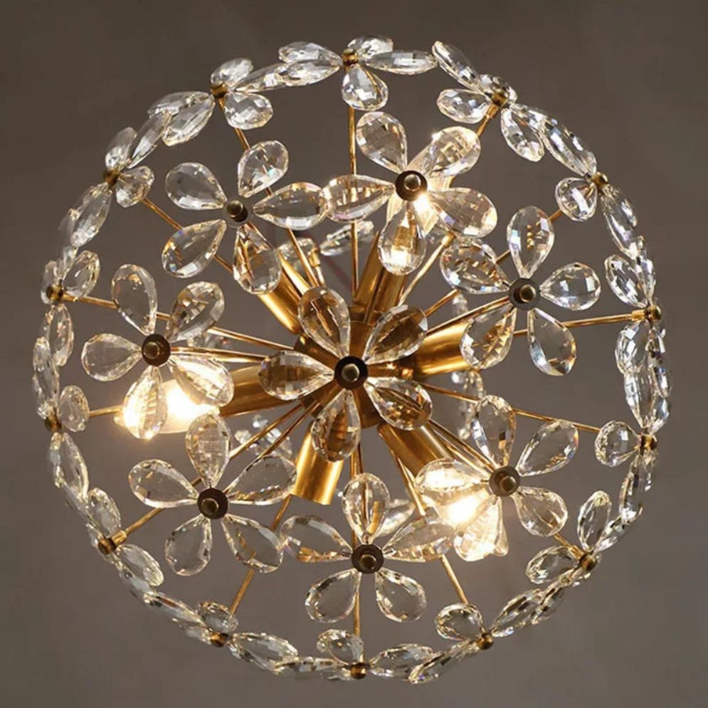 Lustre Design Led en Verre Cristal Style Rétro
