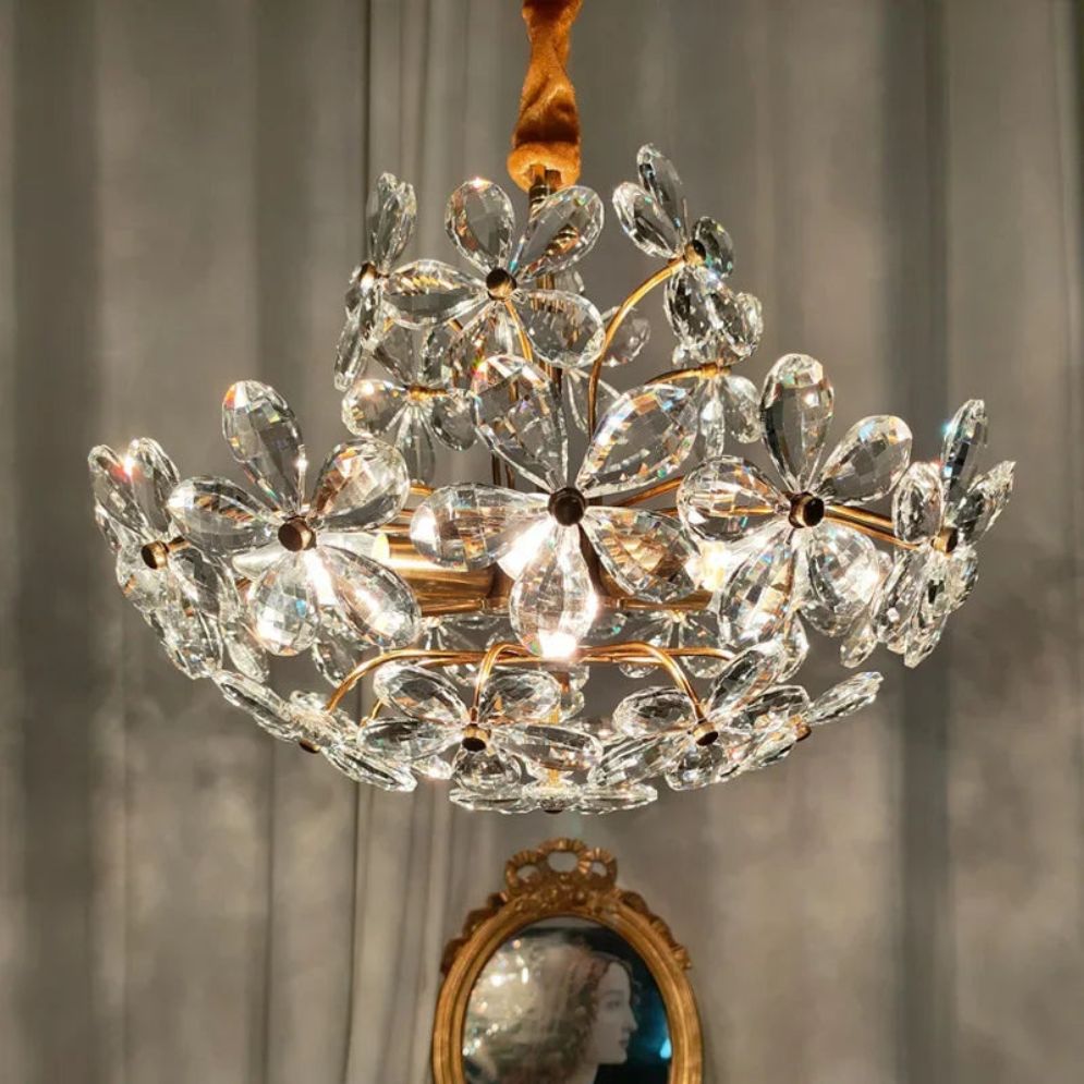Lustre Design Led en Verre Cristal Style Rétro