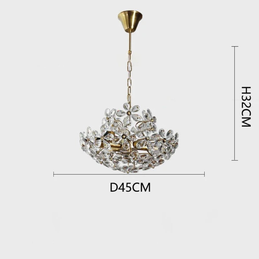 Lustre Design Led en Verre Cristal Style Rétro