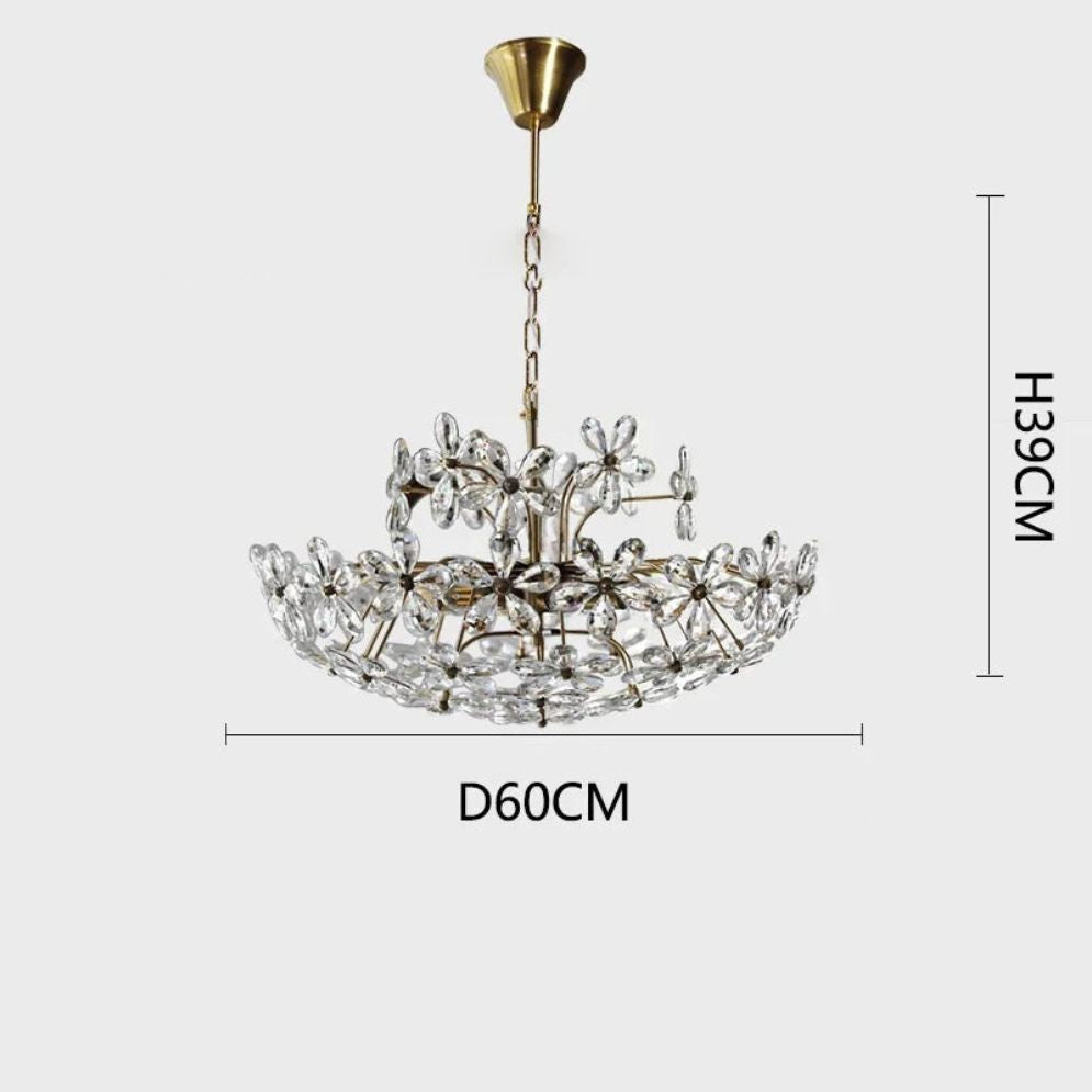 Lustre Design Led en Verre Cristal Style Rétro