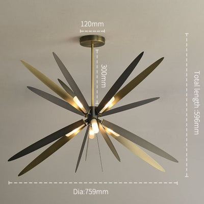 Lustre Design Led avec Baguettes Métalliques Lucian