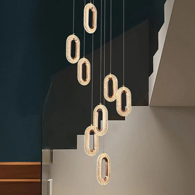 Lustre Design Moderne Villa Nordique Double Escalier Susp$ension - Lumiine