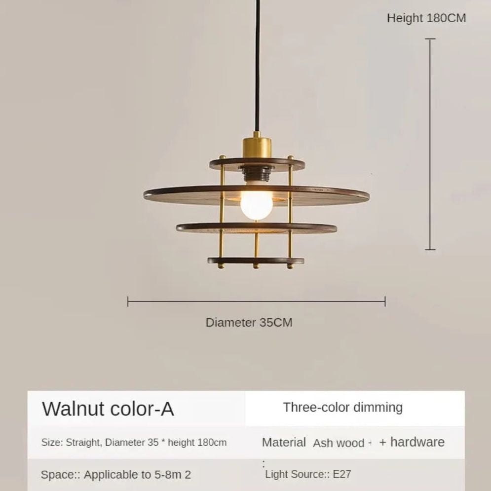 Lustre en Bois Éclairage Suspendu Style Moderne Minimaliste - Lumiine
