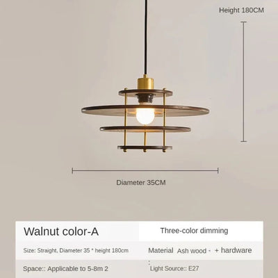 Lustre en Bois Éclairage Suspendu Style Moderne Minimaliste - Lumiine