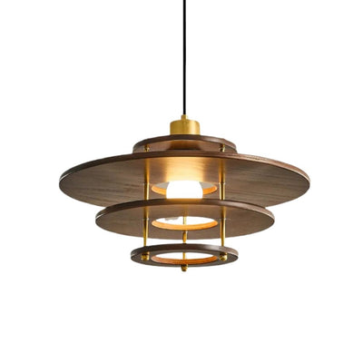 Lustre en Bois Éclairage Suspendu Style Moderne Minimaliste - Lumiine