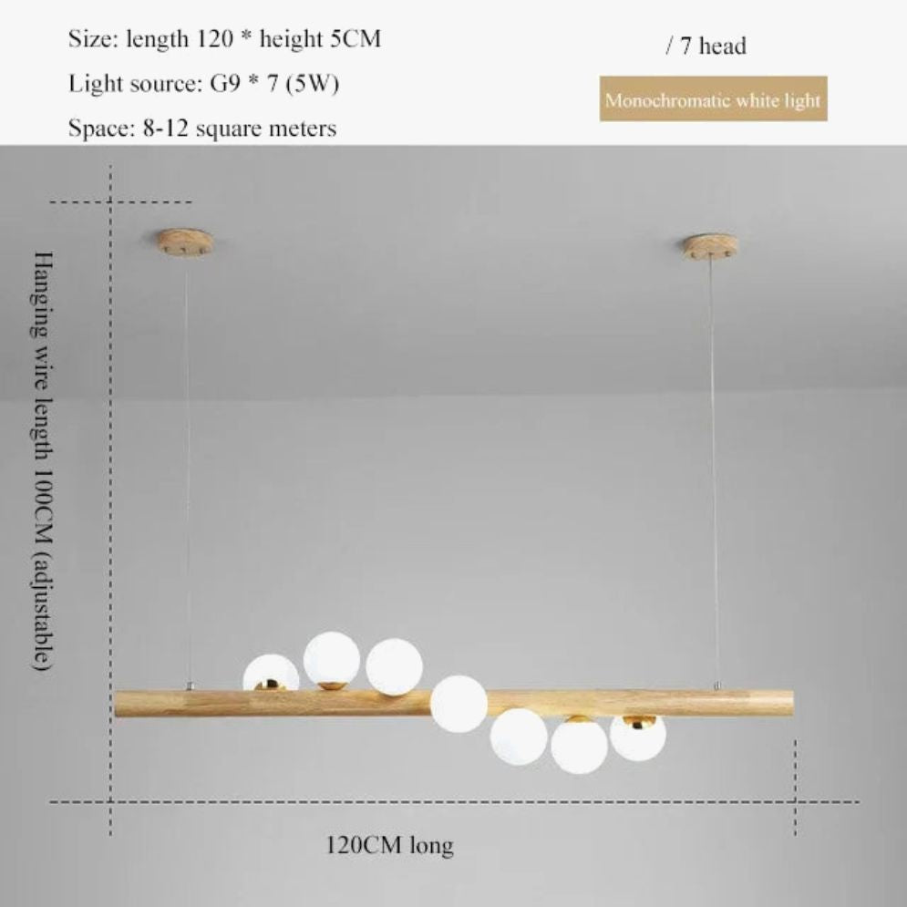 Lustre en Bois et Verre Style Japonais Suspendue - Lumiine