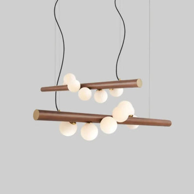Lustre en Bois et Verre Style Japonais Suspendue - Lumiine