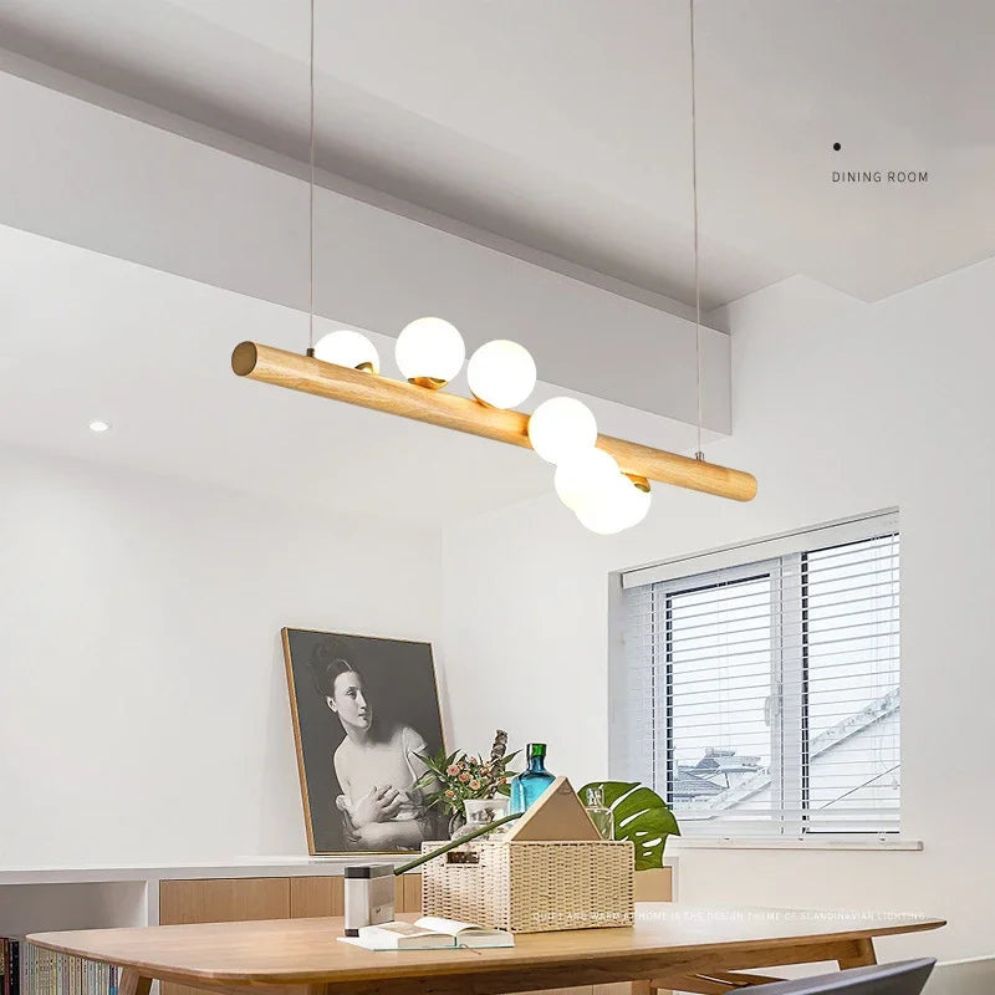 Lustre en Bois et Verre Style Japonais Suspendue - Lumiine
