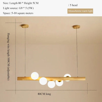 Lustre en Bois et Verre Style Japonais Suspendue - Lumiine