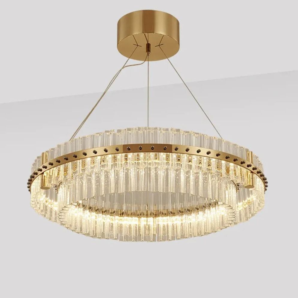 Lustre en Cristal Style Européen Led pour Villa Duplex - Lumiine