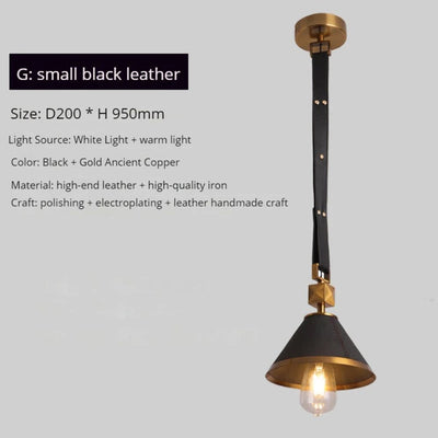 Lustre en Cuir avec Pendentif LED Design Moderne - Lumiine