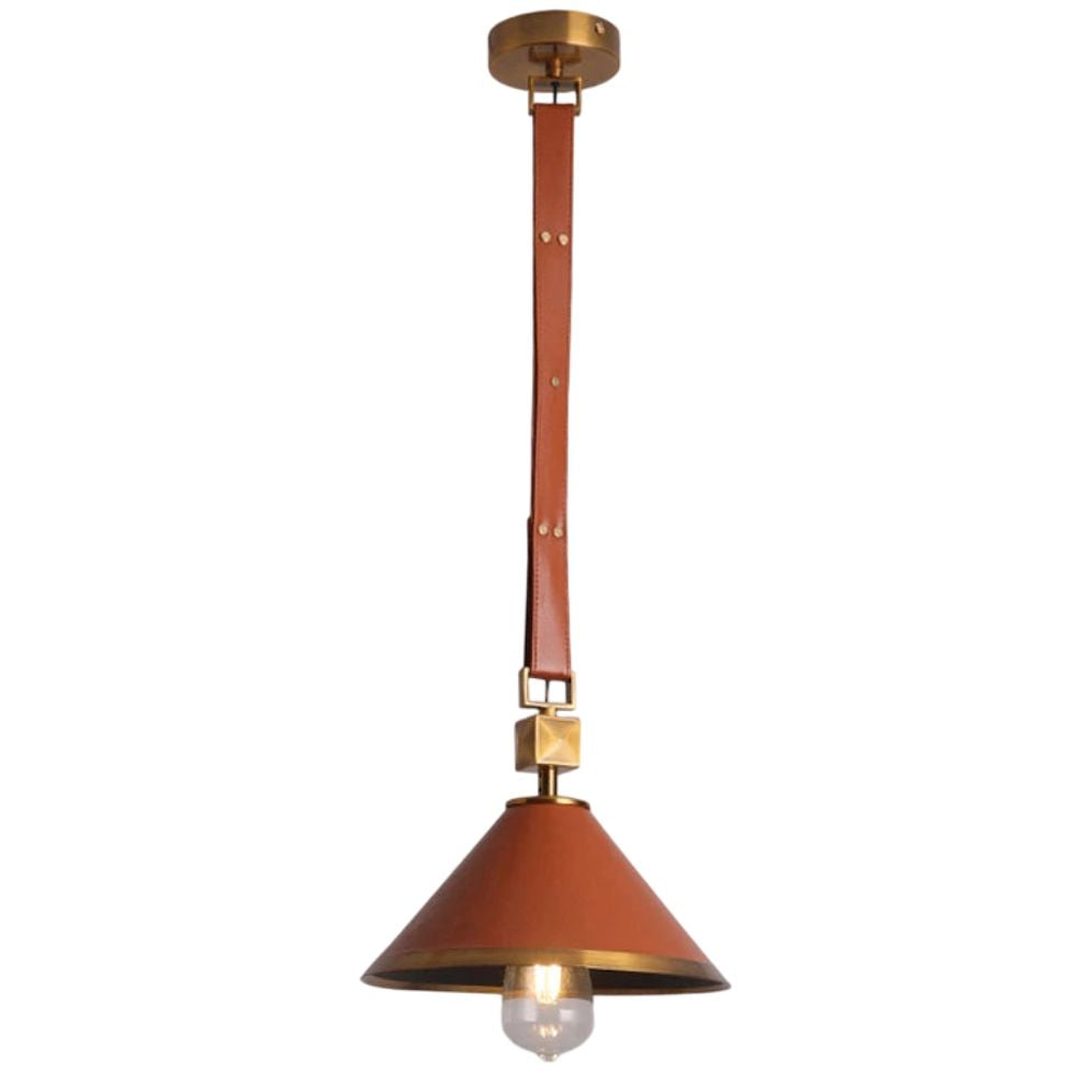 Lustre en Cuir avec Pendentif LED Design Moderne - Lumiine
