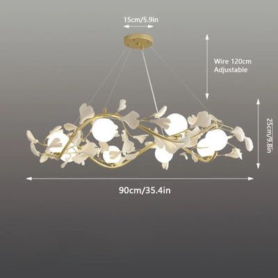 Lustre en Feuille de Ginkgo pour Décoration Intérieure - Lumiine
