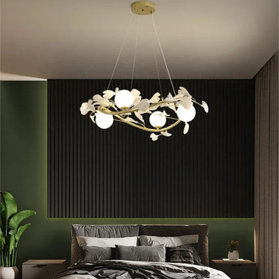 Lustre en Feuille de Ginkgo pour Décoration Intérieure - Lumiine
