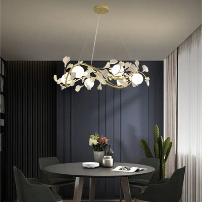 Lustre en Feuille de Ginkgo pour Décoration Intérieure - Lumiine
