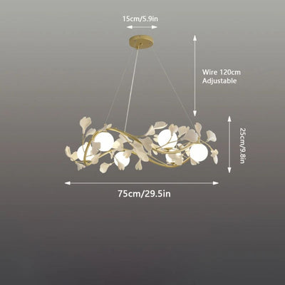 Lustre en Feuille de Ginkgo pour Décoration Intérieure - Lumiine
