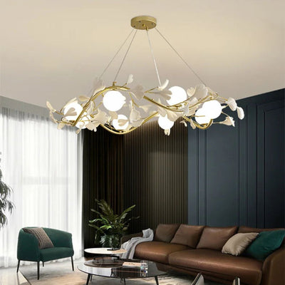 Lustre en Feuille de Ginkgo pour Décoration Intérieure - Lumiine
