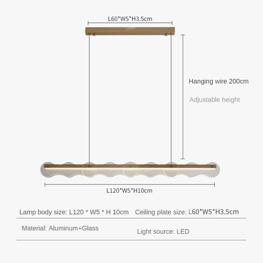 Lustre en Verre Créatif Moderne Style Barre en Verre Coloré - Lumiine