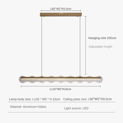 Lustre en Verre Créatif Moderne Style Barre en Verre Coloré - Lumiine