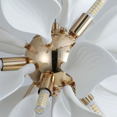 Lustre Fleurs Blanches Nordique Suspension Chambre Salon Bar - Lumiine