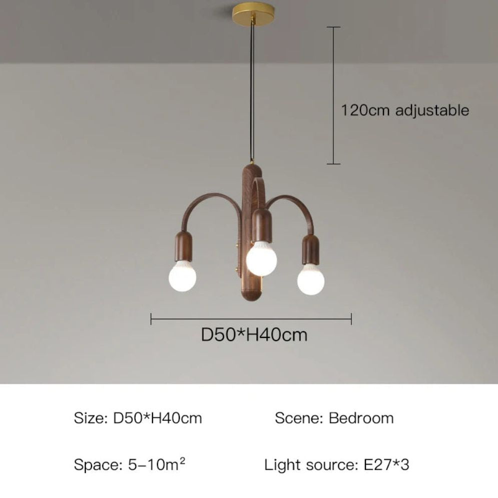 Lustre Grain de Bois Luminaire Suspendu Variable