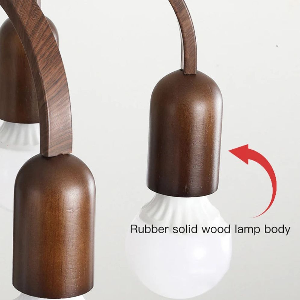 Lustre Grain de Bois Luminaire Suspendu Variable