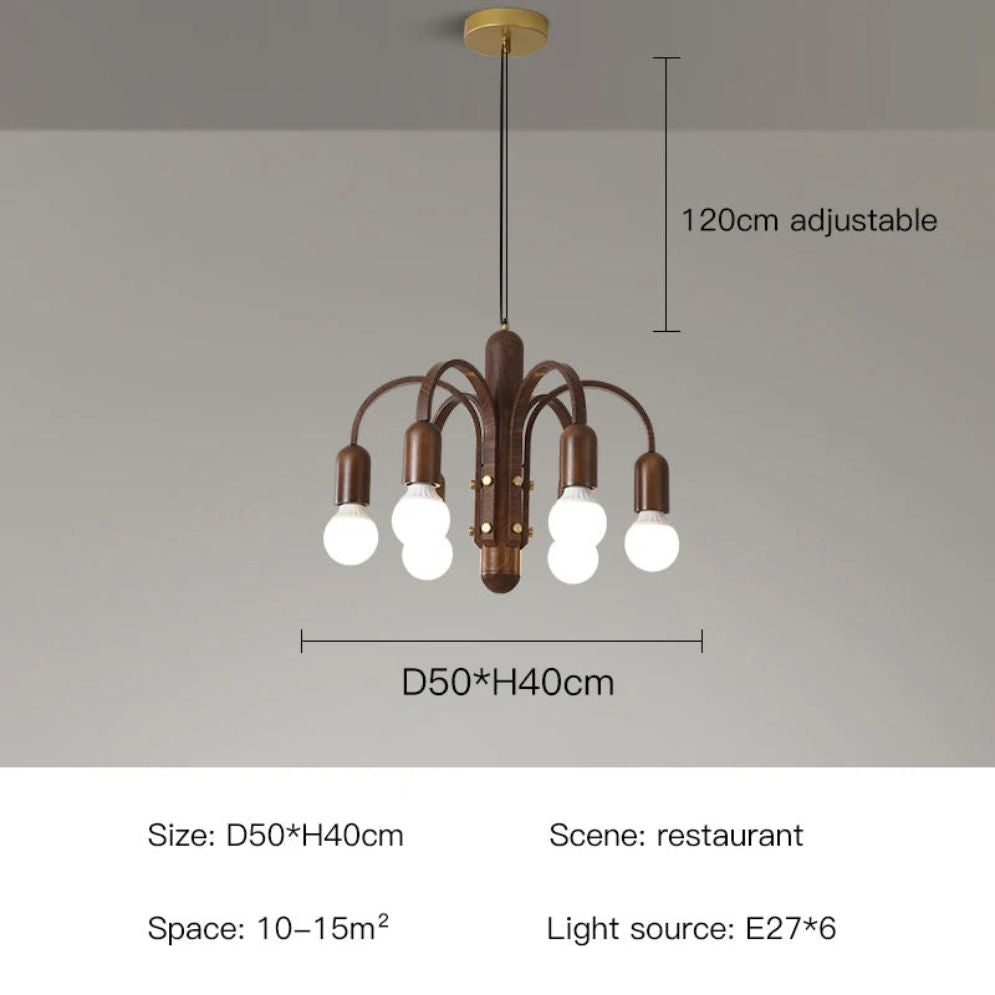 Lustre Grain de Bois Luminaire Suspendu Variable