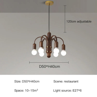 Lustre Grain de Bois Luminaire Suspendu Variable