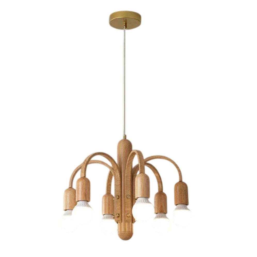 Lustre Grain de Bois Luminaire Suspendu Variable