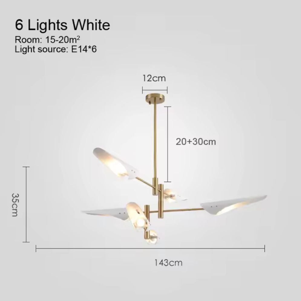 Lustre Industriel Led Plusieurs Branches Métalliques Rally - Lumiine
