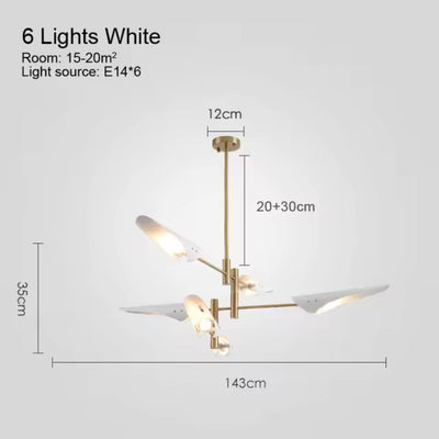 Lustre Industriel Led Plusieurs Branches Métalliques Rally - Lumiine

